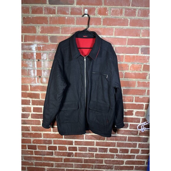 Vintage Marlboro Unlimited Reversible Red Black Wool Jacket Coat Size Large - Picture 3 of 10